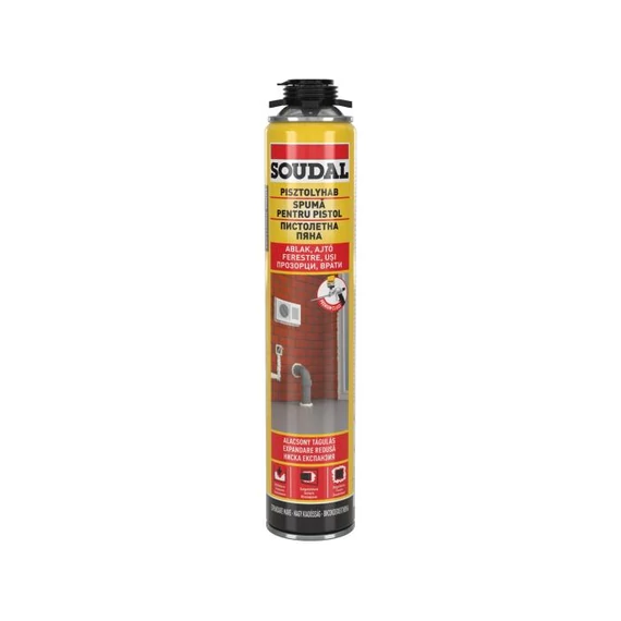 Pisztolyhab SOUDAL DIY YELLOW TÉLI 750ml - 45 L (-10 C°-ig)